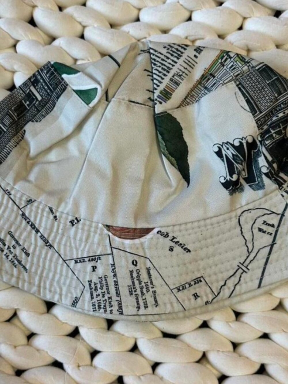 SHEIN x MONSE NYC Map Bucket Hat | Never Used | Vintage Aesthetic - Picture 4 of 6